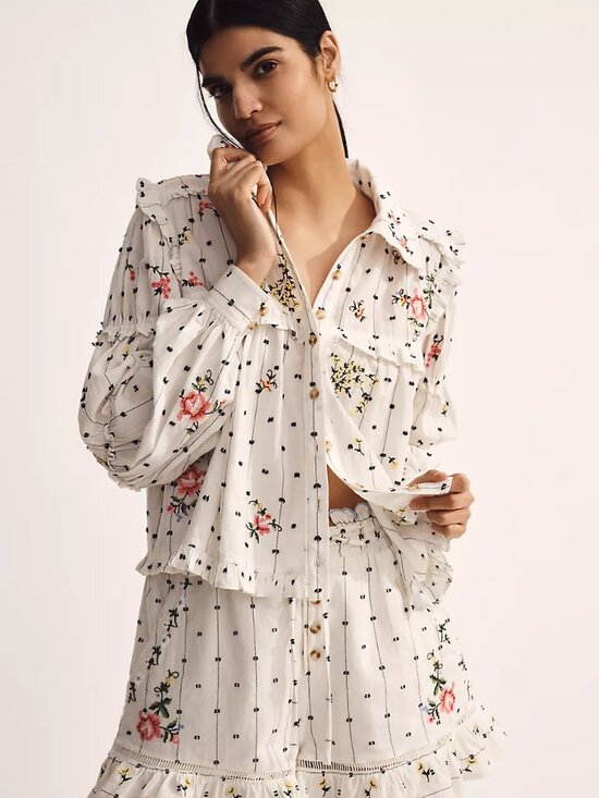 Pilcro Tops - NWT Pilcro Embroidered Floral Blouse | Anthropologie | NWT | Size M